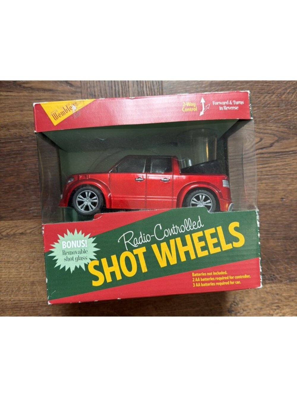 WEMBLEY RADIO CONTROLLED SHOT WHEELS WITH REMOVEABLE SHOT GLASS. NEW.